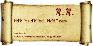 Mátyási Mózes névjegykártya